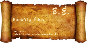 Borbély Édua névjegykártya